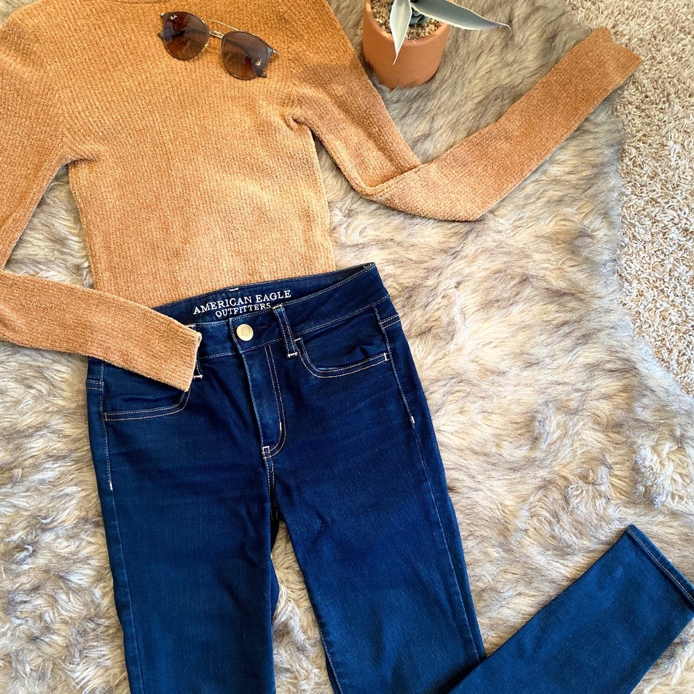 High-Rise Dark Wash Jean/Jegging